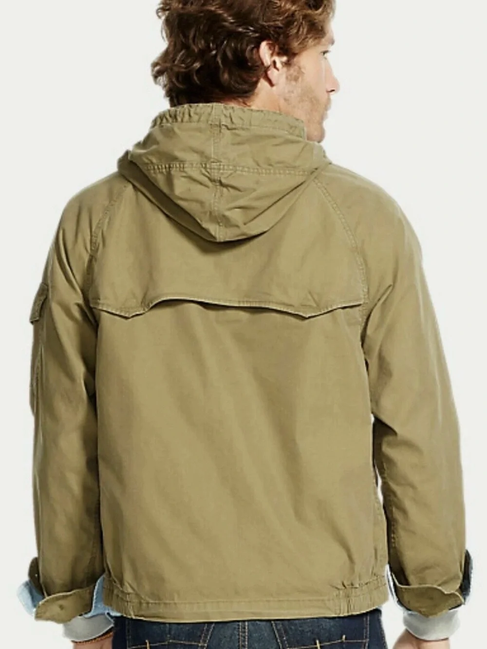 Polo Ralph Lauren Full Zip Hooded Windbreaker Cotton Blend Olive Green Sz Xl - Picture 5 of 16